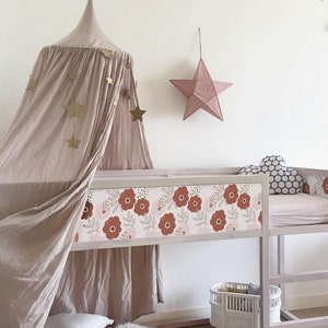 KURA BED Aufkleber Boho, Aufkleber für Kura Bett, Ikea Kura Aufkleber Mädchen, Boho Blumen Aufkleber Kinderzimmer, Vinyl Wraps Kura Bett Aufkleber