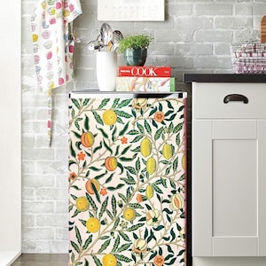 MINI Fridge Wrap Lemons, Vintage Fridge Vinyl Cover, Mini Fridge Decal Bedroom, RV Fridge Wrap, Mini Fridge Sticker, Retro Mini Fridge Decor