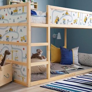 IKEA KURA BED Decal Boys Cars, Kura Bed Stickers Removable, Naklejki na konstrukcję łóżka Kura, Wrap na łóżko Kura, Ikea Boys Room Decals Set