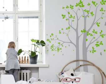 Adesivo de parede de árvore grande para quarto de bebê, adesivo de parede de vinil de árvore grande para decoração de quarto infantil, adesivos de parede de árvore