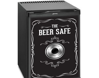 Beer Safe Fridge Wrap MINI Fridge decal for beer lovers, Beer Safe Decal, Beer fridge decal, Beer Lovers gift, Man Cave Mini Fridge Wrap