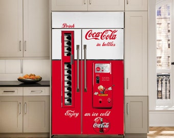 COCA COLA MACHINE PRINTED ADHESIVE VINYL DECAL REFRIGERATOR CONVERT 30/" X 60/"