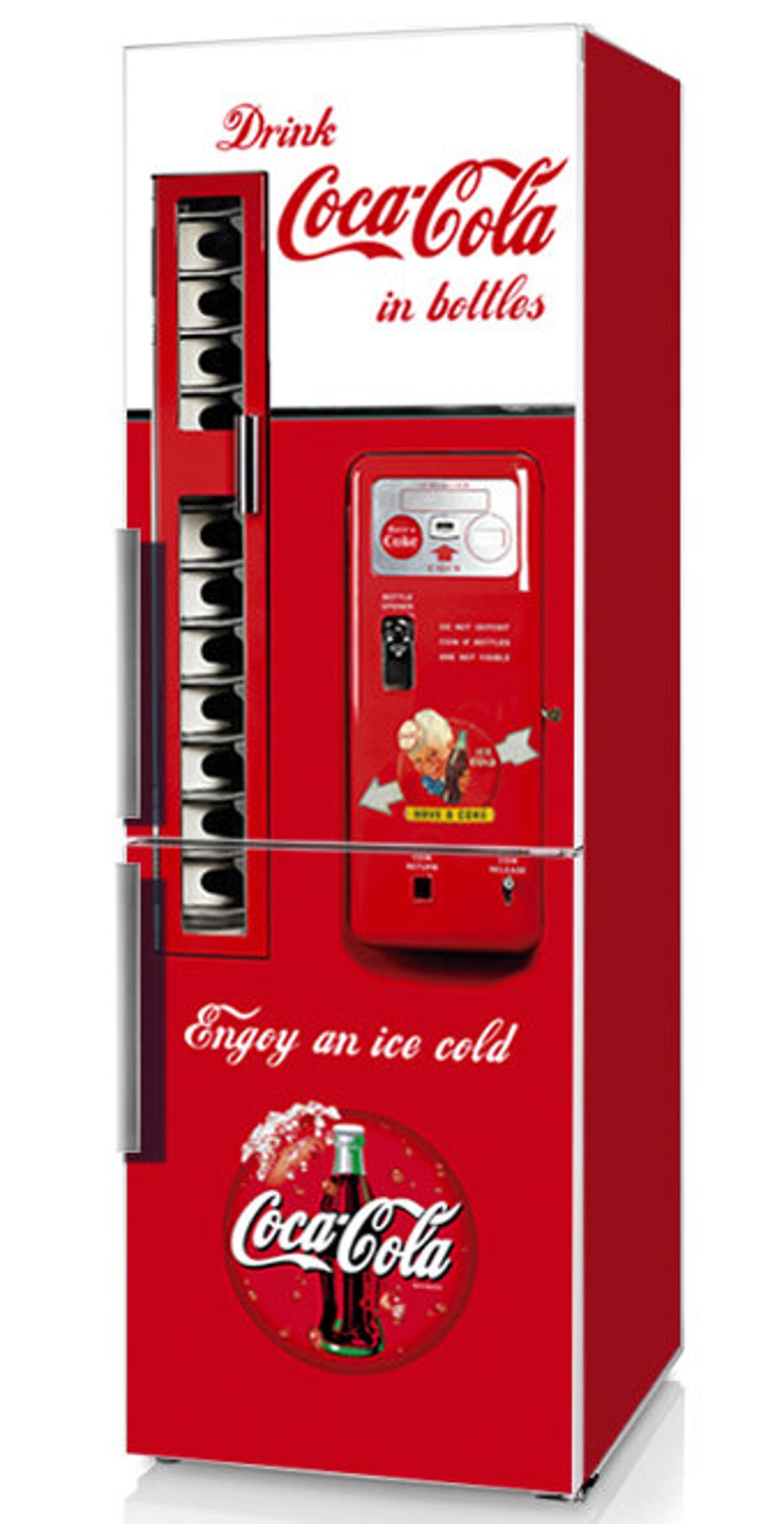 Сoca cola Decals Fridge Decal Fridge Wrap Vintage Coca Cola Etsy