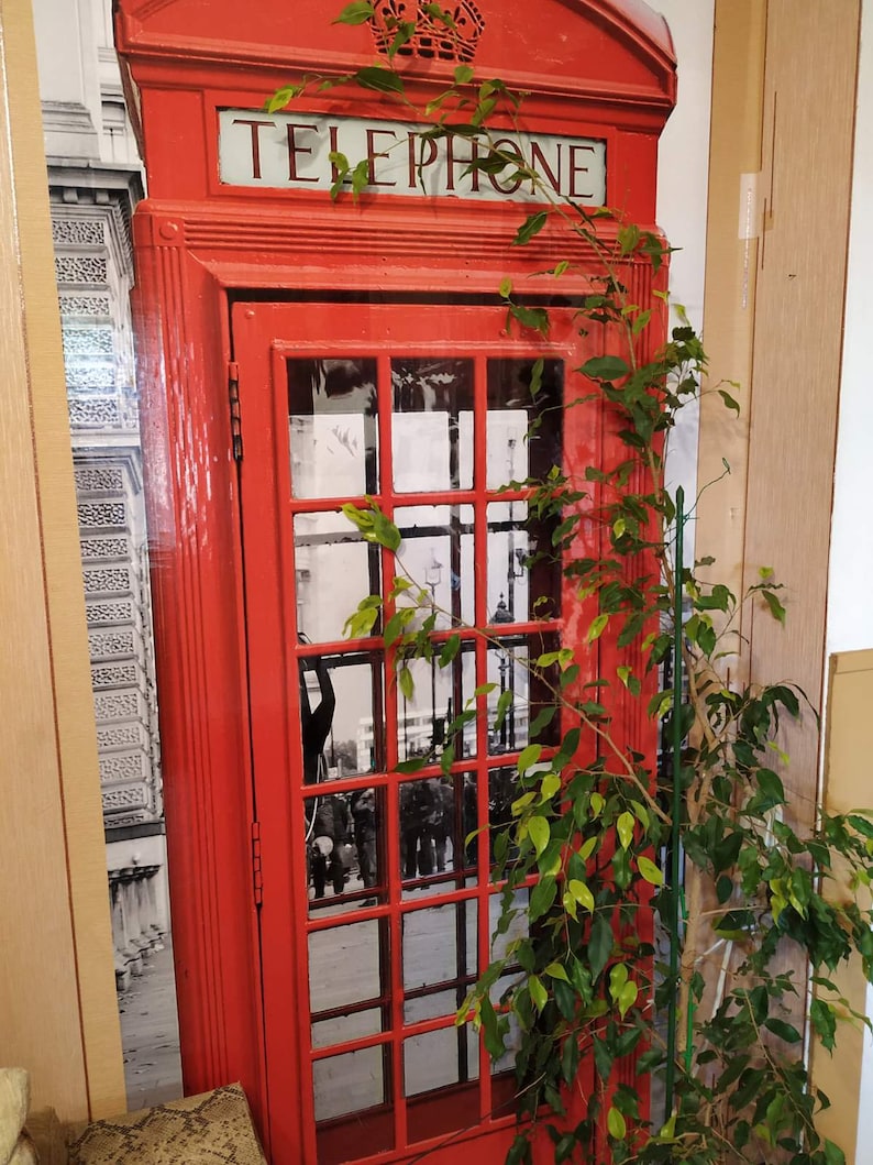 London Phone Booth Door Skin Phone Booth Door Mural Door | Etsy