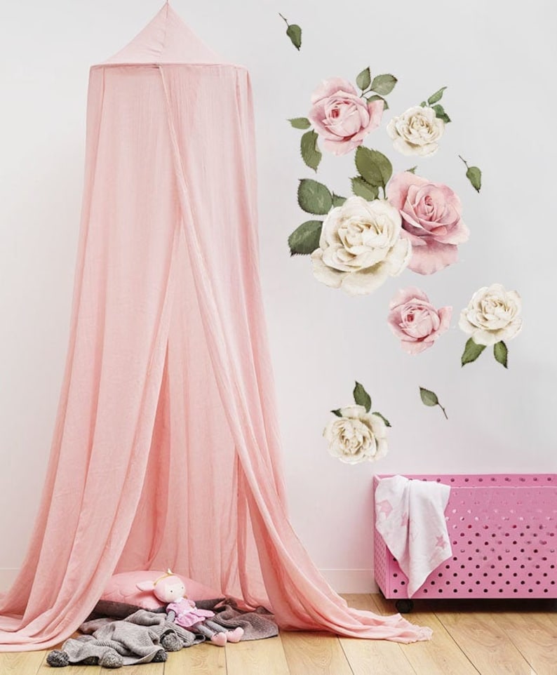 Rose Decals for Wall Roses Flower Wall Decal Rose Wall Etsy