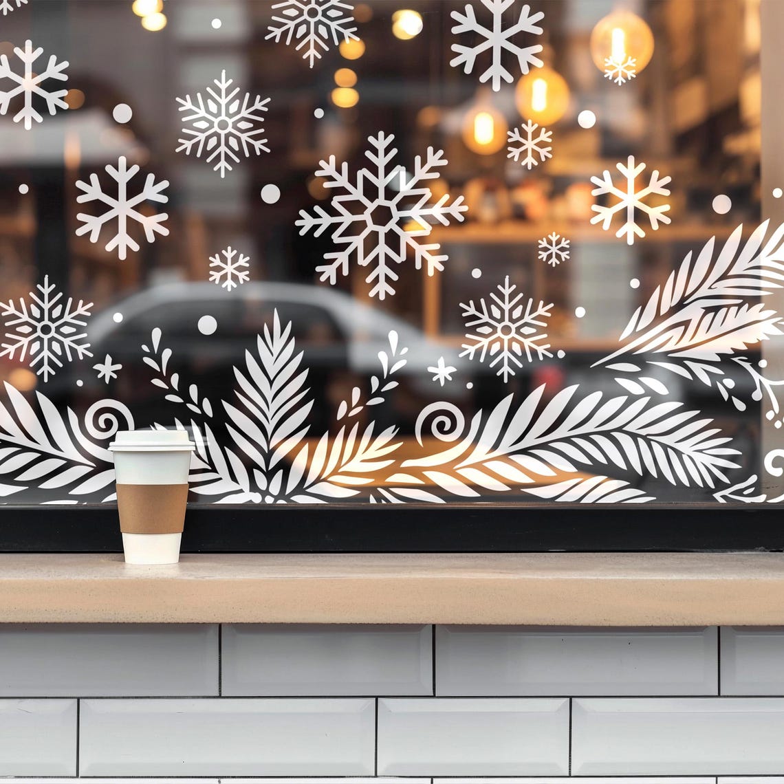 Window Signs For Glass Christmas Window Decals, Winter Decals Commerce Shop Windows Decoration ...