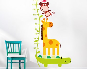 Growth Chart Jungle, Jungle Wall Decals, Height Chart, Vinyl Growth Chart, Growth Chart Stickers, Nursery Growth Chart, Safari Growth Chart