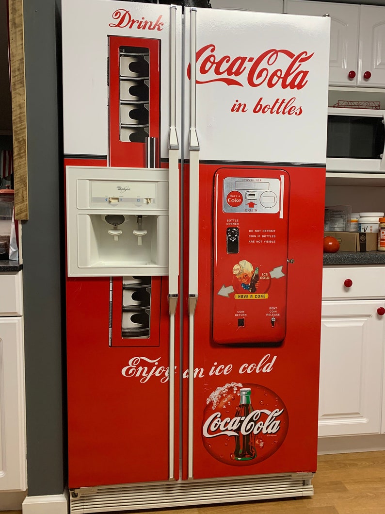 Coca Cola Sign Wrap for Sidebyside Refrigerator Coca Cola Etsy India
