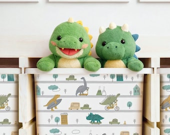 IKEA Trofast Storage Box Stickers, Dino Decals for Kids Toy Storage & Organization, Trofast Bin Vinyl Wrap for Boys Room