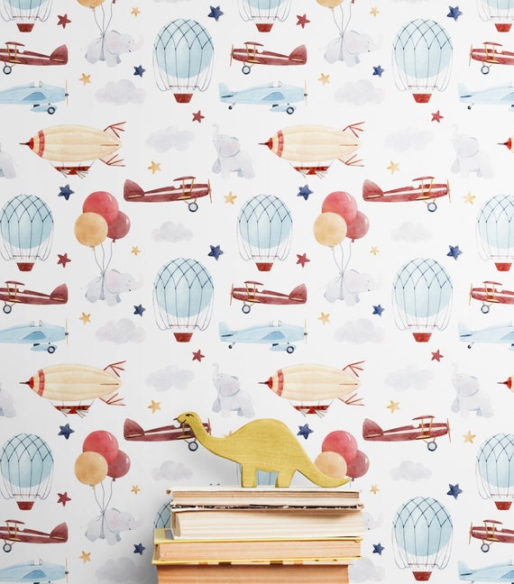 Kids Wallpaper Boys Boy Nursery Wallpaper Peel and Stick Etsy