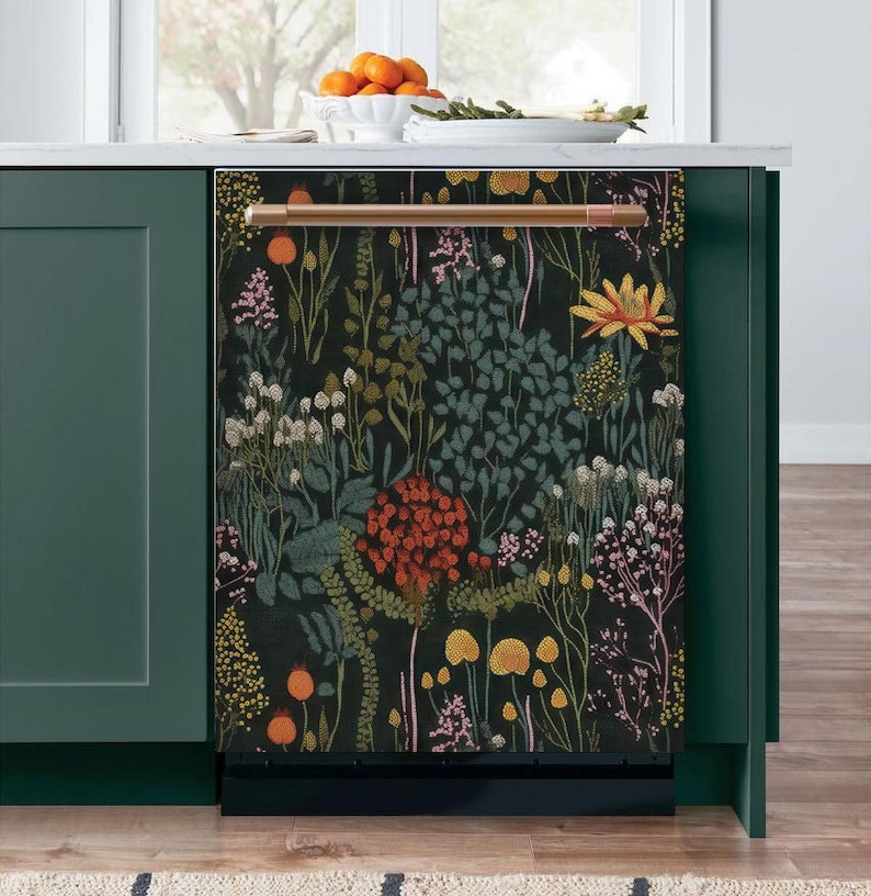 dishwasher magnet cover botanical