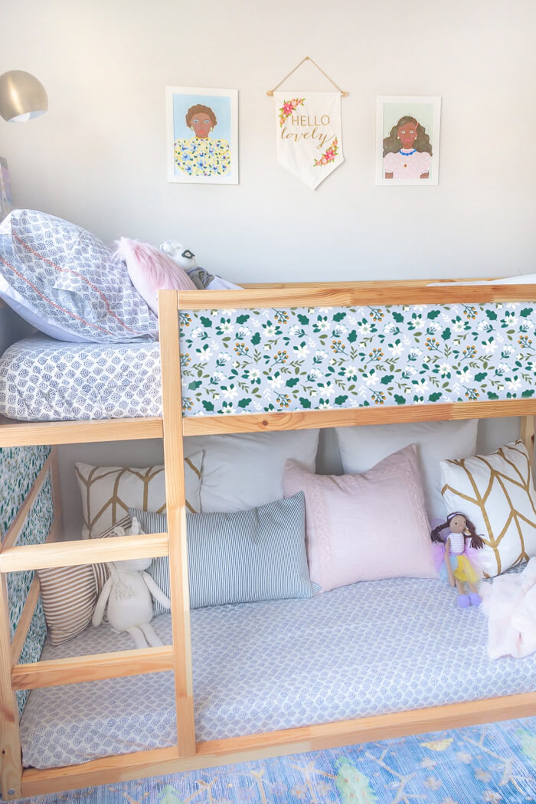 IKEA KURA BED Decal Girls, Decals for Kura Bed Floral, Kura Bed