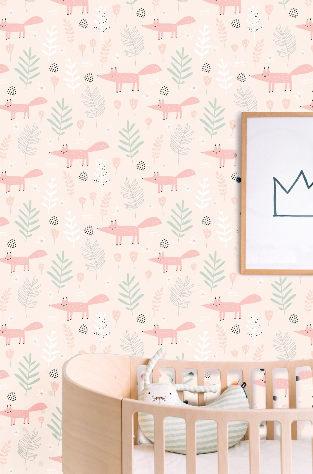 Nursery Wallpaper Neutral Peel & Stick, Cute Boho Woodland Wallpaper ...