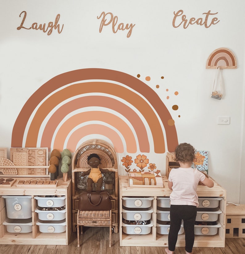 Boho Rainbow Wall Decals Boho Wall Decal for Nursery Large Etsy