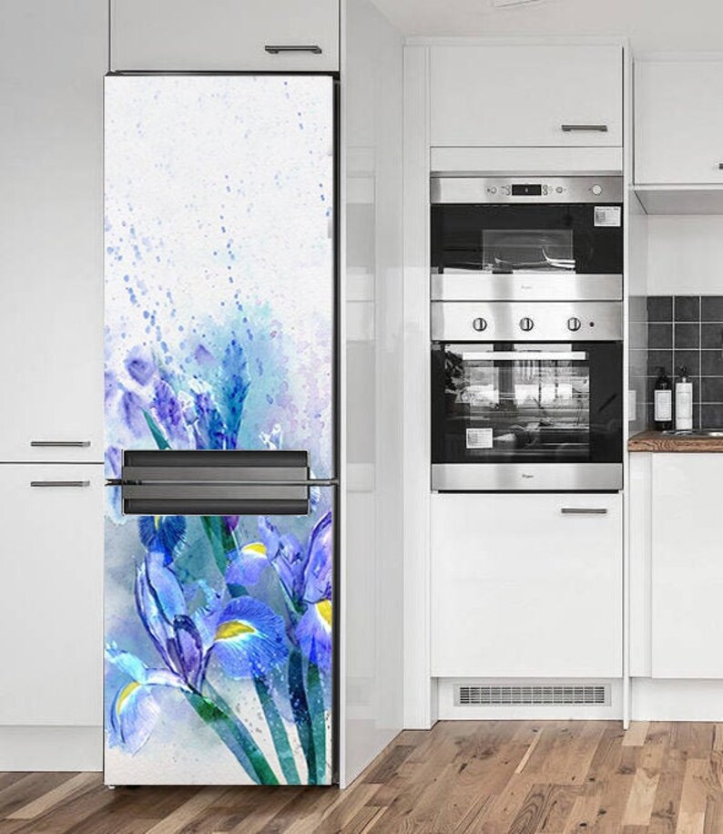Fridge Wrap Vinyl Watercolor Flower Skin Fridge Fridge Etsy