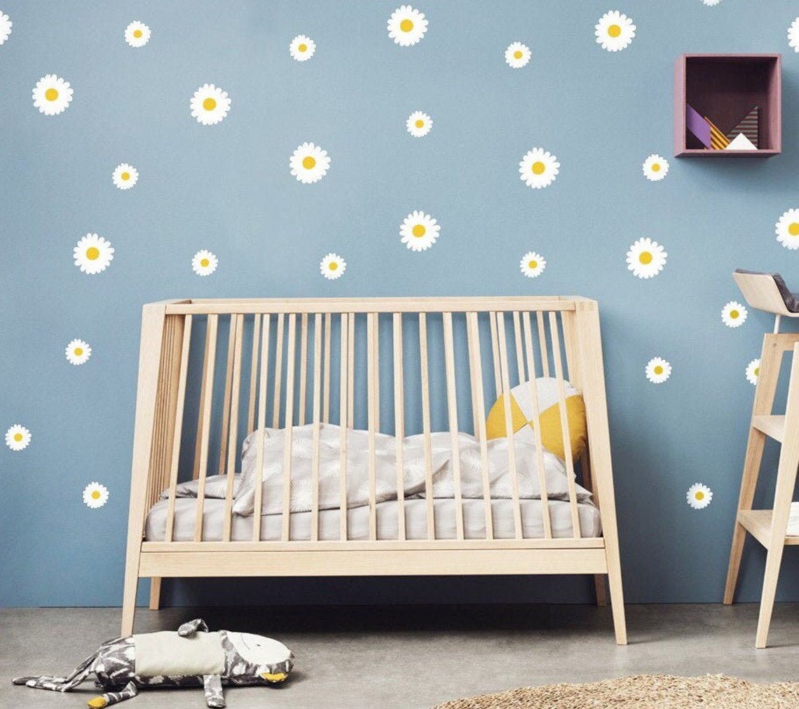 Floral Wall Decals Daisy Wall Decal Daisy Decals for Girls Etsy
