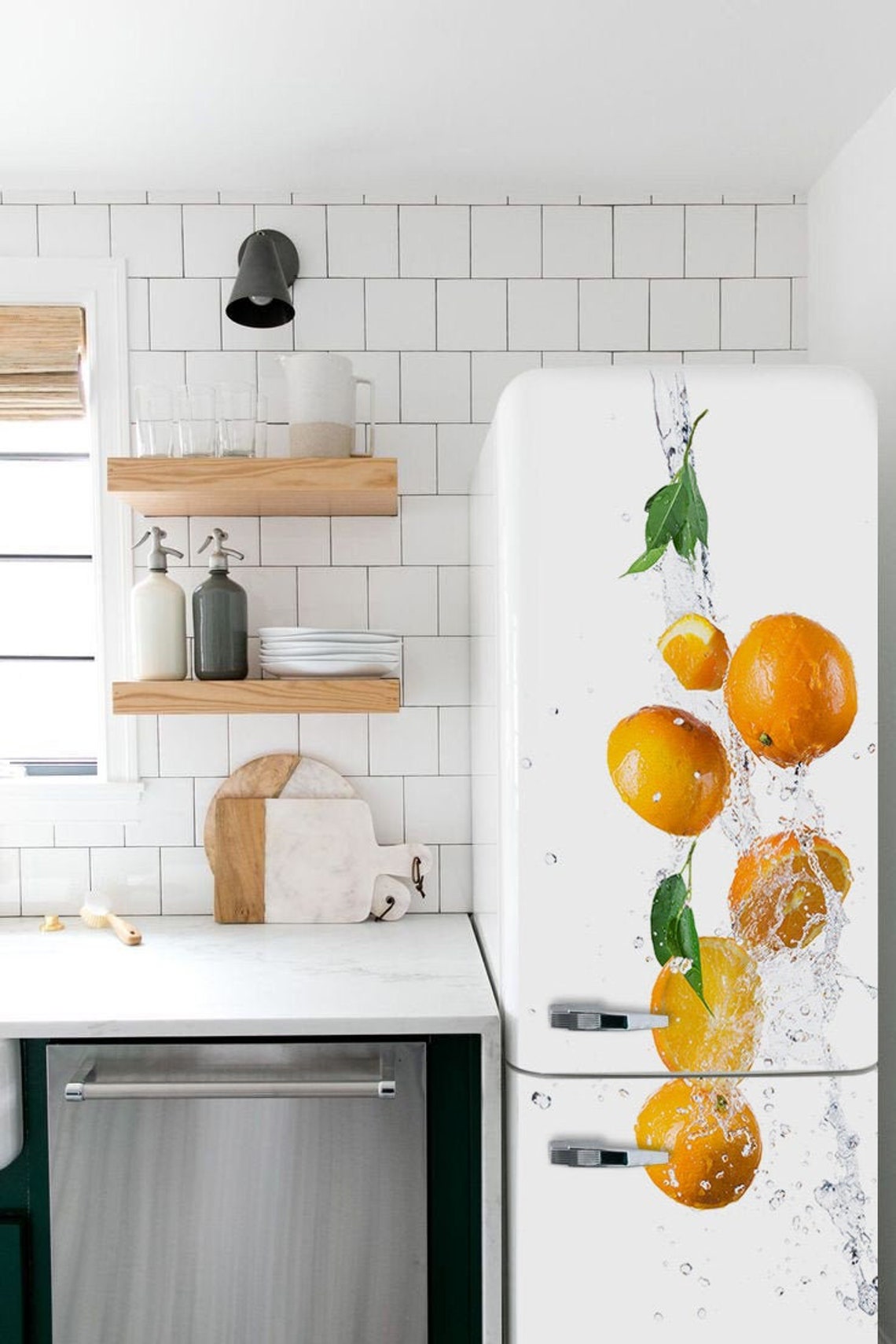 Fridge Wrap Vinyl Oranges Refrigerator Decal Fridge Decals Etsy