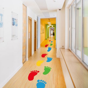 Footprint floor decal, School floor decals, footprint decals, floor decals for classroom, kindergarten distancing floor decals school vinyl
