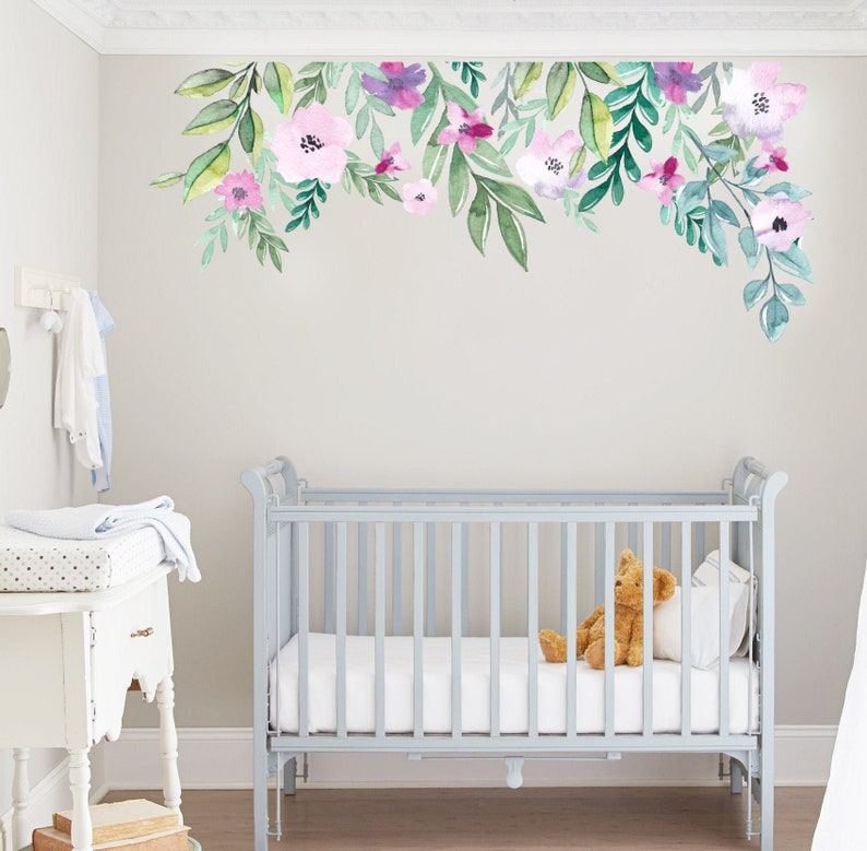 Floral Wall Decals Flower Wall Decal Flowers Wall Decals Etsy