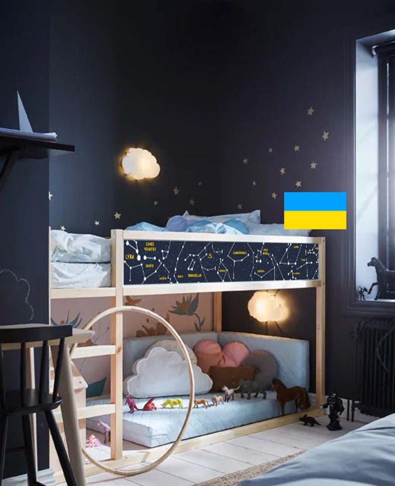 KURA BED Decals Space Ikea Kura Bed Boys Stars Galaxy Etsy Australia
