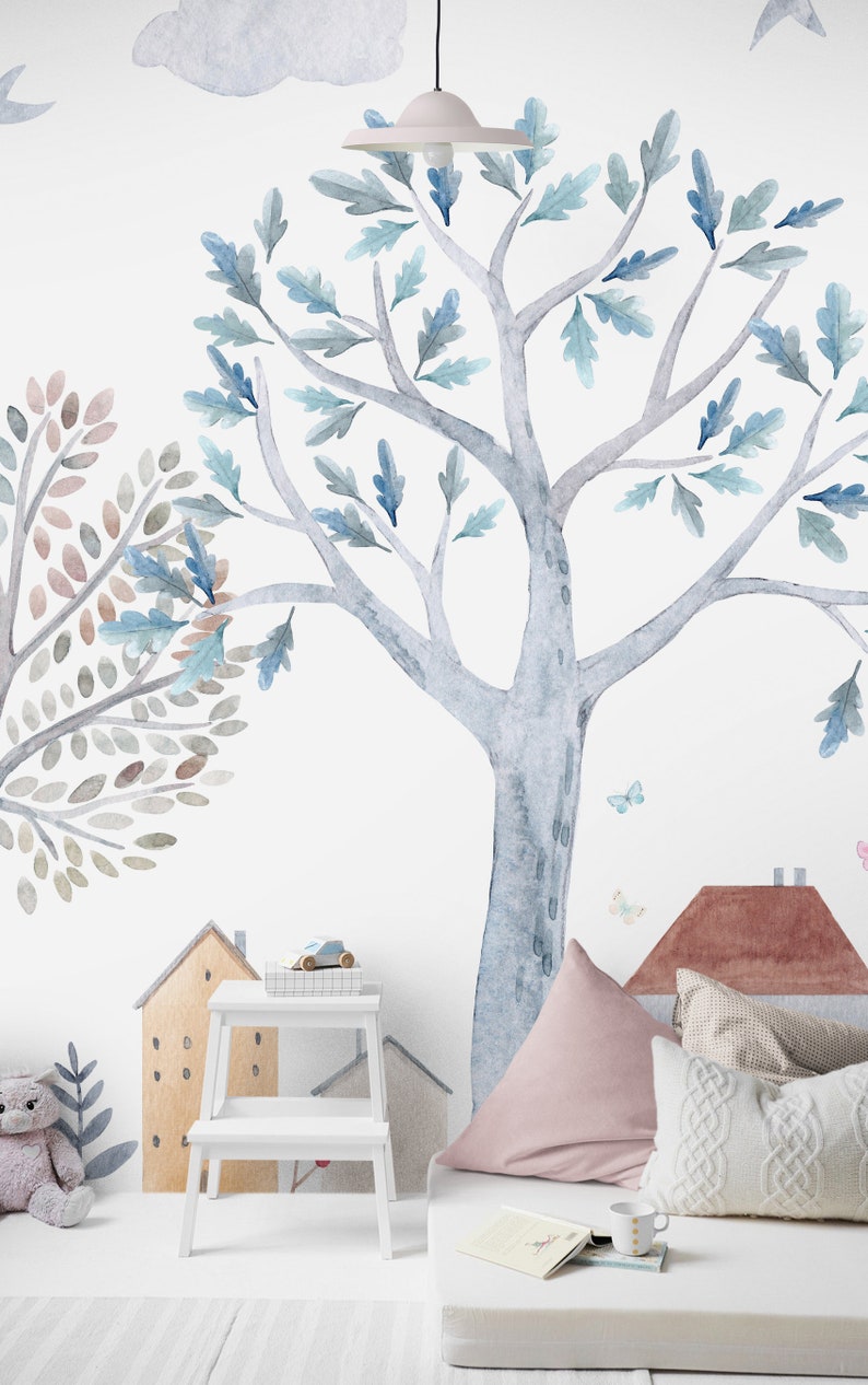 Forest Wallpaper Nursery or Girls Room Woodland Wallpaper Etsy