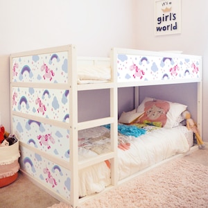 KURA BED decals Unicorn, Ikea Kura Bed Stickers Girls, Kura Decals for Girl, Kura removable Stickers, Kura Decals Unicorn, Wrap for kura bed