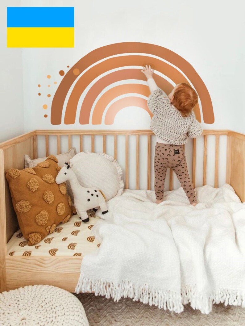 Boho Rainbow Wall Decals Boho Wall Decal for Nursery Large Etsy