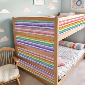 IKEA KURA BED Decals Girls Rainbow Stripes, Kura Bed Stickers, Kura Decal Removable Vinyl, Ikea Bunk Bed, Pastel Decals for Kura Loft Bed