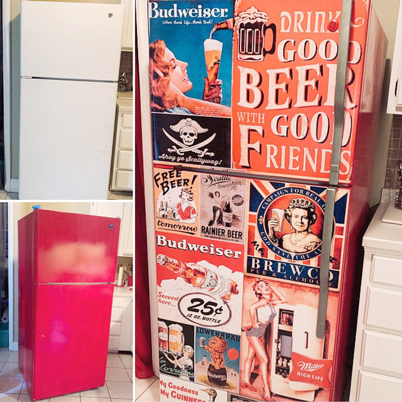 MINI Fridge Decal Beer, Beer Fridge Wrap, Bar Fridge Decal, Rv Fridge ...