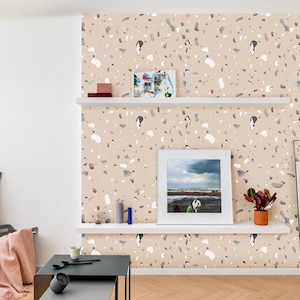 Terrazzo Wallpaper, Terrazzo Peel and Stick Wallpaper, Pattern Wallpaper, Abstract Patterned Wallpaper, Removable Self Adhesive Wallpaper