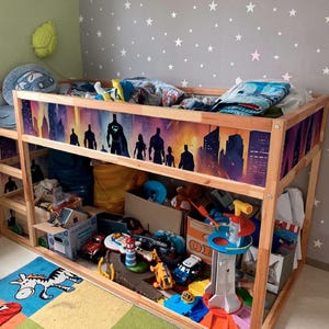IKEA KURA BED Decals Boys Room, Kura Loft Bunk Bed for Boys Removable Stickers, Kura Bed Wraps Accessories, Kids Decals Furniture Wallpaper