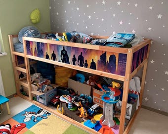 IKEA KURA BED Decals Boys Room, Kura Loft Bunk Bed for Boys Removable Stickers, Kura Bed Wraps Accessories, Kids Decals Furniture Wallpaper