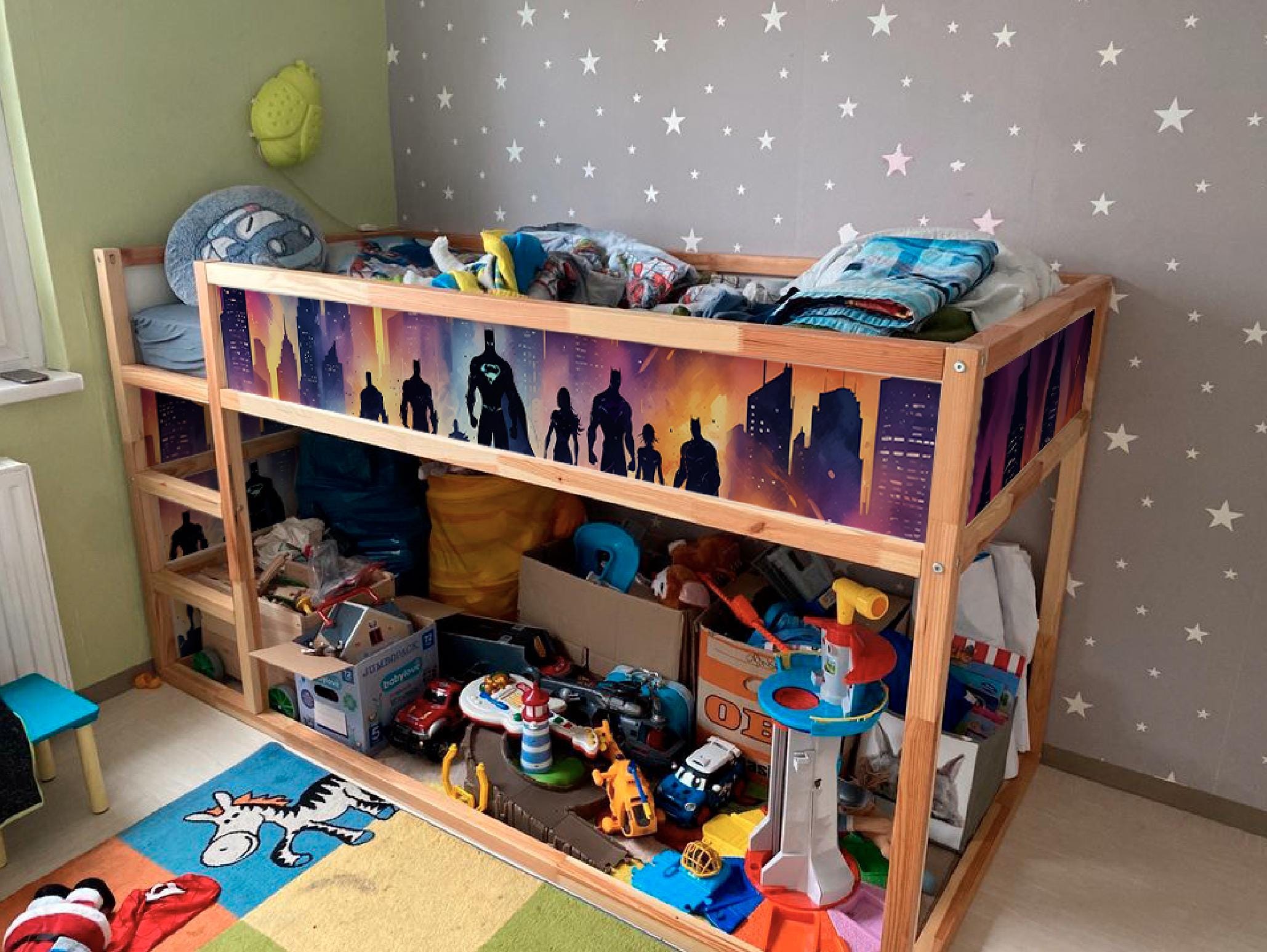 IKEA KURA BED Decals Boys Room, Kura Loft Bunk Bed for Boys Removable Stickers, Kura Bed Wraps Accessories, Kids Decals Furniture Wallpaper