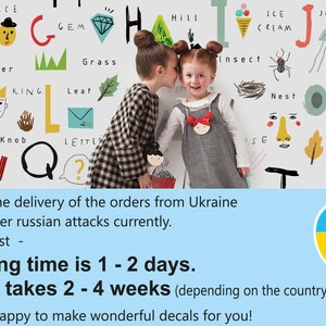 Alphabet Wallpaper Kids Room, Kids Playroom Wallpaper Peel & Stick Nursery, Wall Mural Self Adhesive Neutral Wallpaper, Colorful Wallpaper image 4