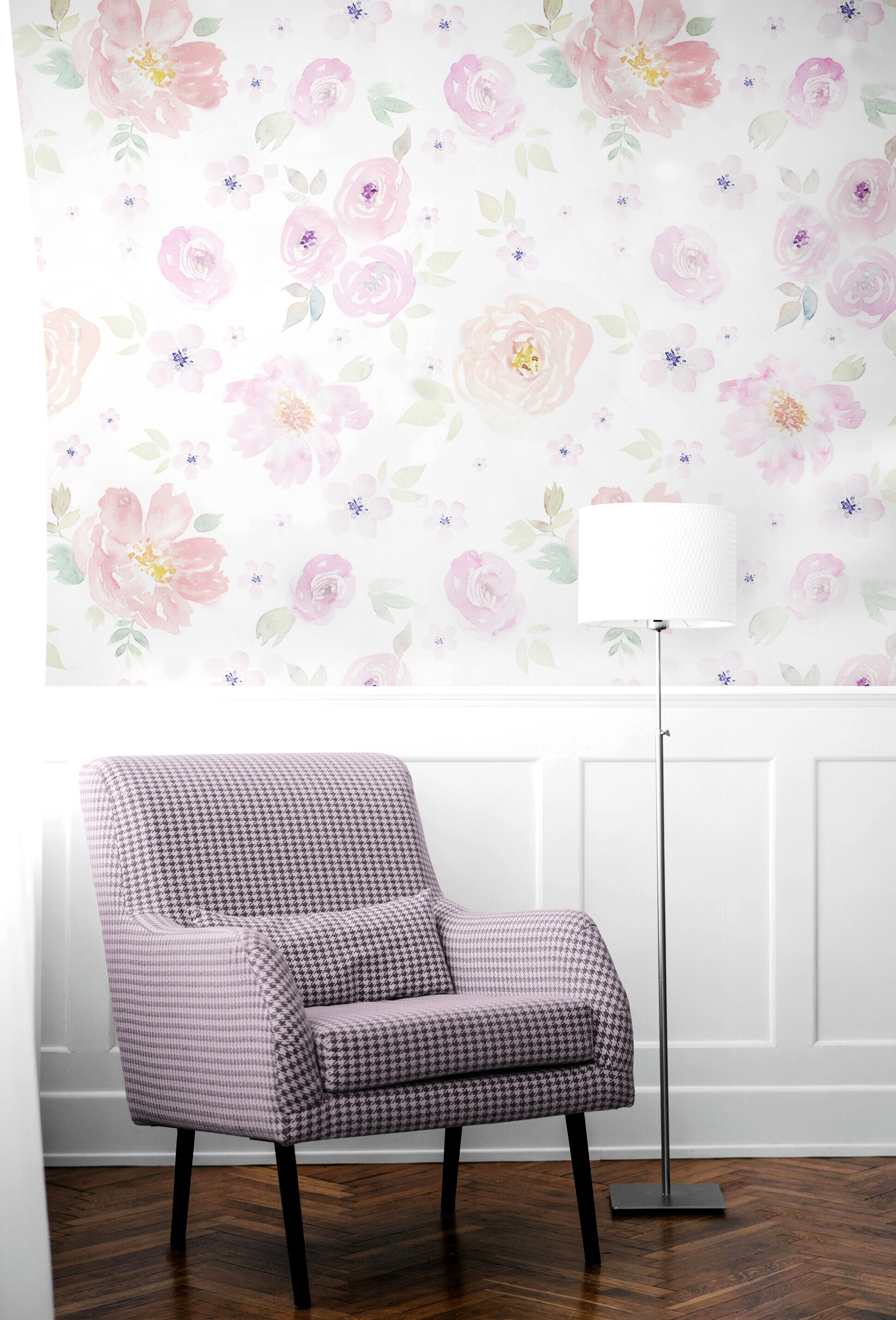 Pink Floral Wallpaper Nursery Flower Wallpaper Peel & Stick - Etsy