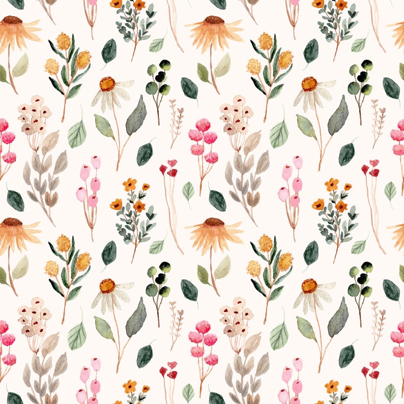 Floral Wallpaper Botanical Wallpaper Watercolor Floral Etsy