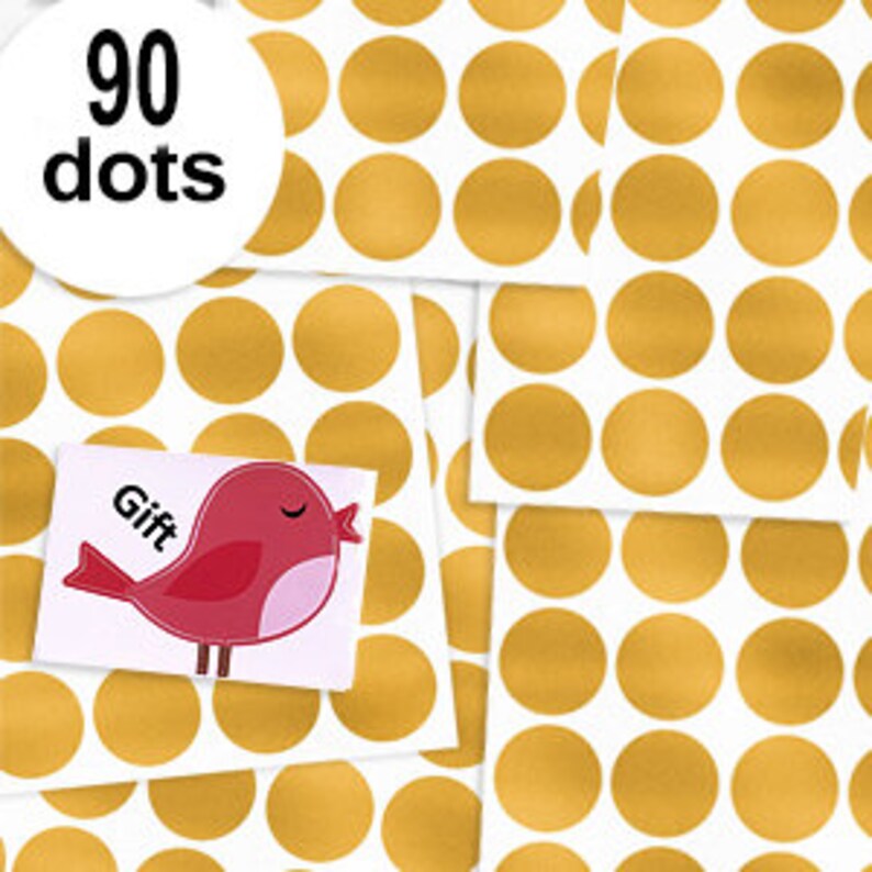 Gold Polka Dots Wall Decals 90 Pcs Polka Dot Wall Decals Etsy