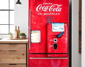 ヴィンテージコカコーラ自動販売機冷蔵庫ラップ、レトロ冷蔵庫ラップ