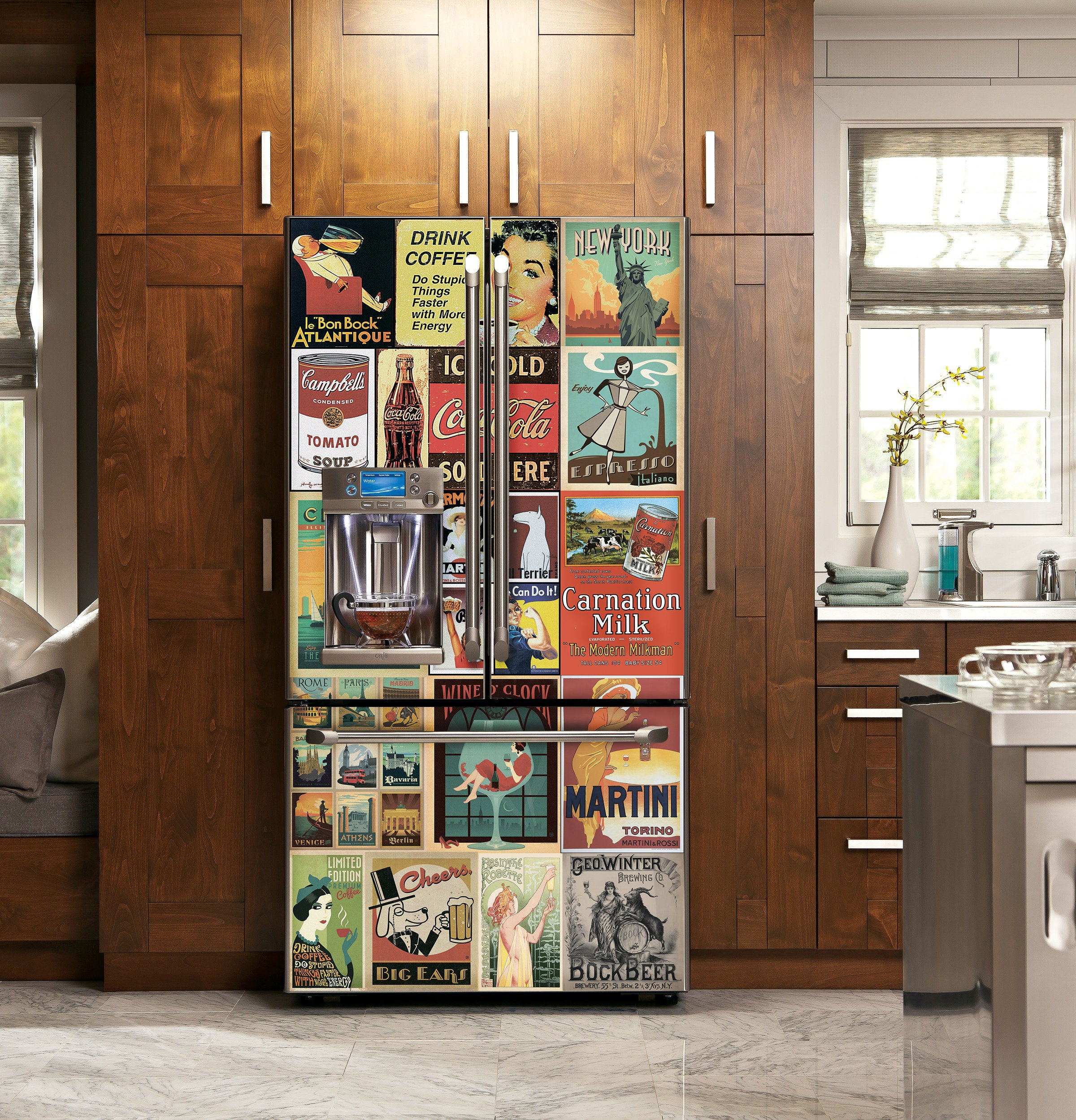 Retro Fridge Wrap Vintage Fridge Decals Fridge Vinyl Wrap Australia