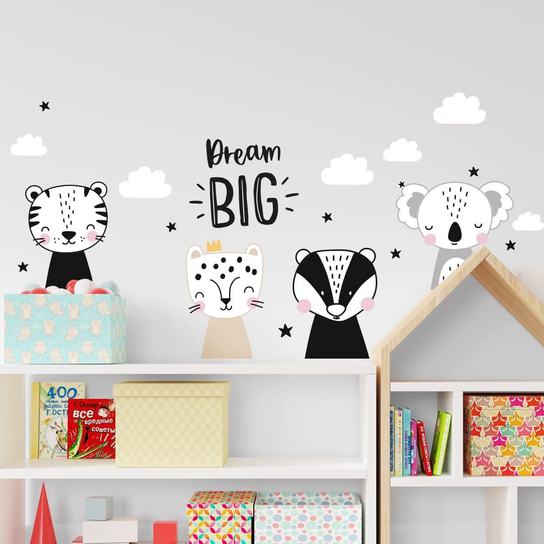 Safari Animals Wall Decals Nursery Neutral, Safari Wall Decal for ...