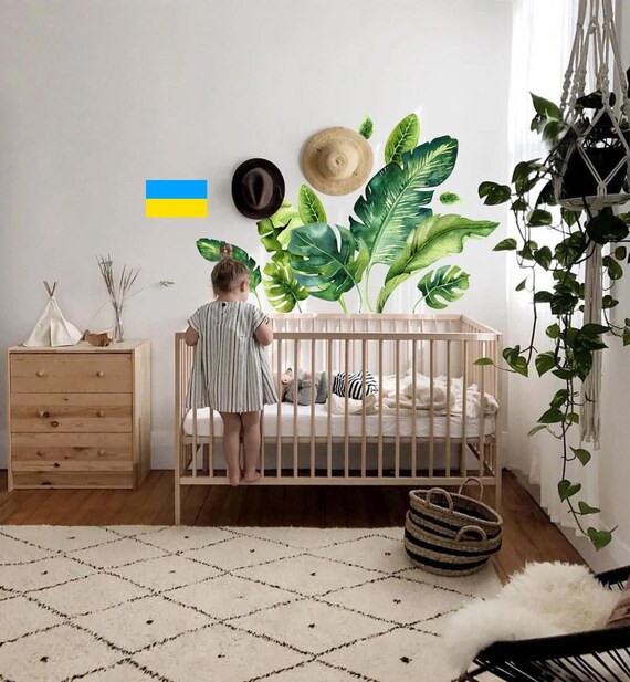 SENGTER Tropical Leaves Wall Decals Removable Jungle Green Palms Tree Plant Wall Stickers for Living Room Kids Room Bedroom Playroom Decor SENGTER Tropical Leaves Wall Decals Removable Jungle Green Palms Tree Plant Wall Stickers for Living Room Kids Room Bedroom Playroom Decor