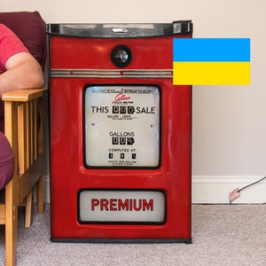 Man Cave Decor, Retro Gas Pump Decal, Retro Man Cave Wrap, Vintage Man Cave Fridge Wrap, Man Cave Fridge Skin, Man Cave Gift, Fridge Wraps