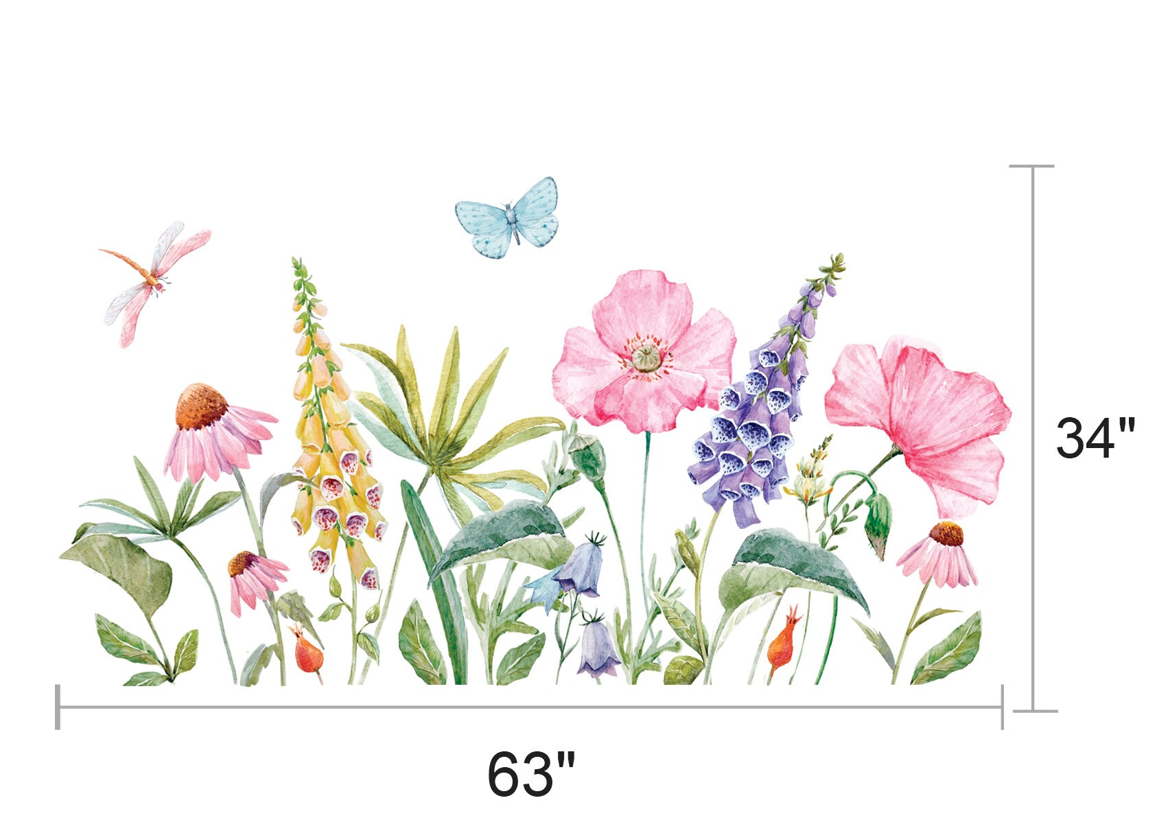 Floral Wall Decals Bedroom Flower Wall Decal Nursery Large Etsy