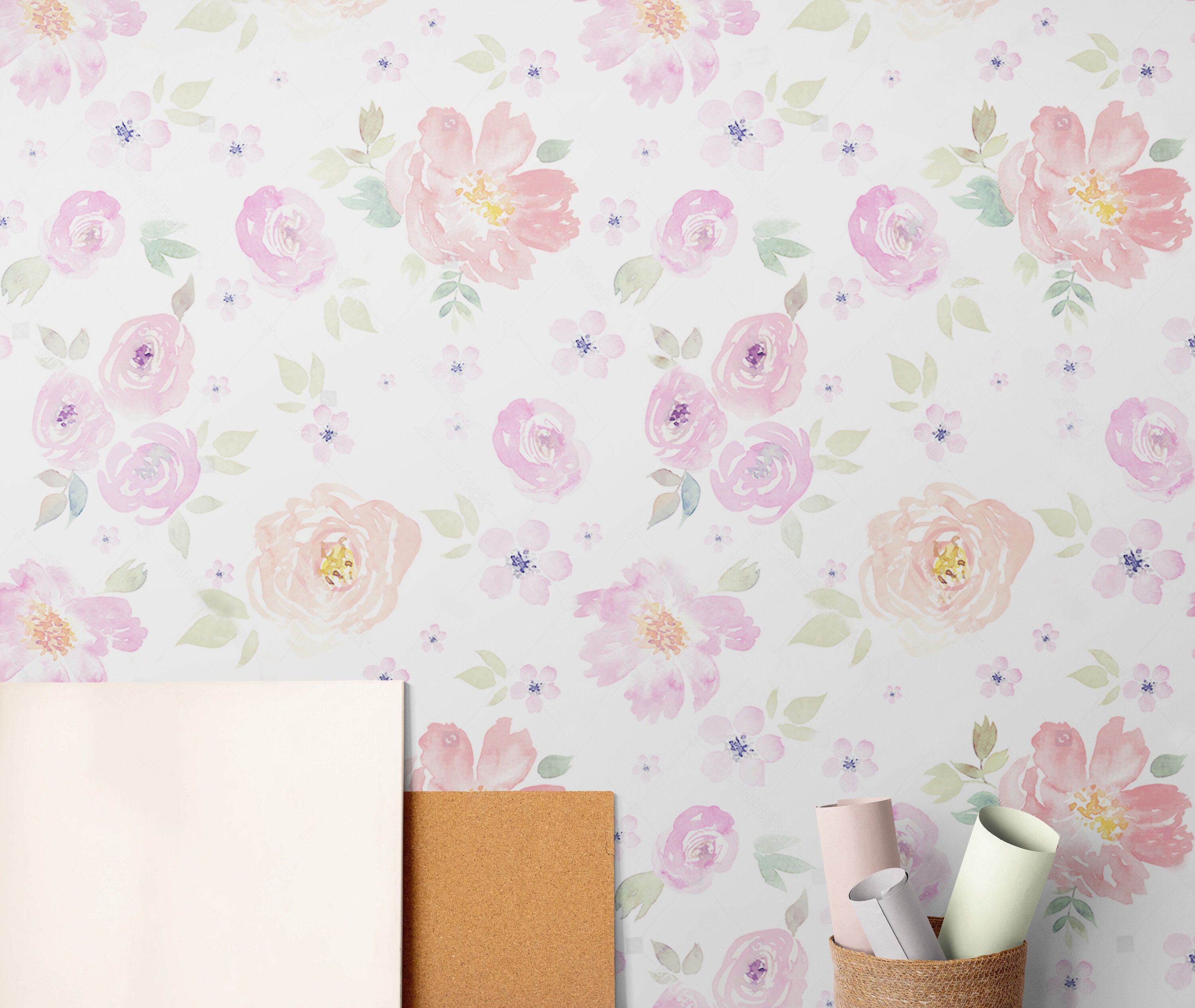 Pink Floral Wallpaper Nursery Flower Wallpaper Peel & Stick - Etsy