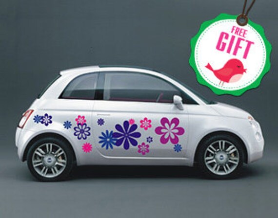 thumbnail image 2 of Bloom Where You're Parked: Pink Flowers Car Sticker – Bumper, Window, Laptop, Skateboard Vinyl 2 of 5