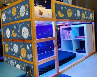 IKEA KURA Bed Decals Space Boys, Kura Bed Stickers, Cute Planets Solar System Kids Room Decor