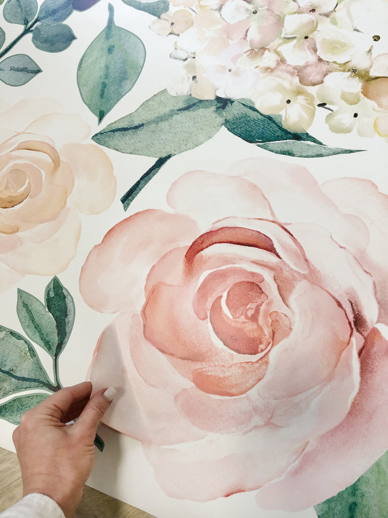 Rose Flower Wall Decal Rose Wall Decals Floral Wall Decals Etsy