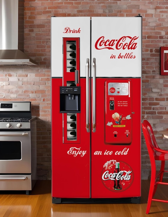 サイドバイサイド冷蔵庫用ヴィンテージ自動販売機冷蔵庫ラップ、レトロ