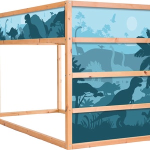 KURA BED Decal Boys Dinosaurs, IKEA Kura Decals Dinosaur, Kura Bed Boys Dino removable stickers, Kura bunk bed decals, Decals for furniture