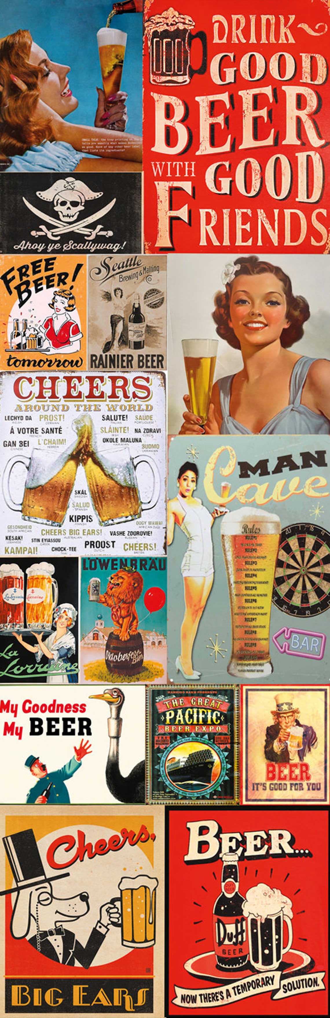 Mini Beer Fridge Retro Labels Wrap Man Cave, Mini Fridge Decal Gifts ...
